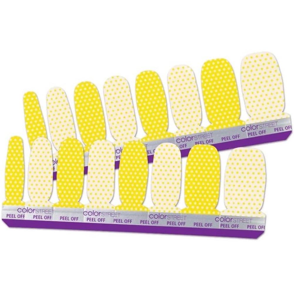 *Retired* Color Street: Bikinis and Bellinis | Polka Dot Yellow White Summer - Picture 11 of 11
